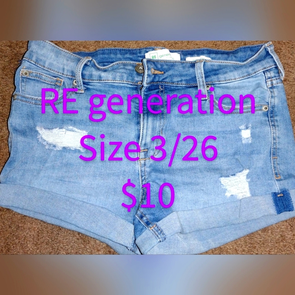 RE Generation Jean Shorts, Size 3/26